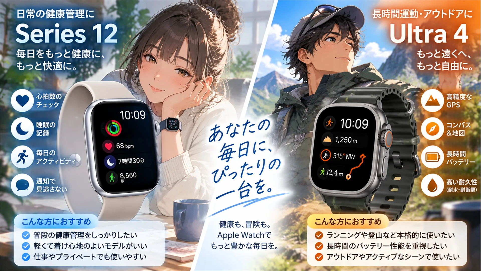 Apple Watch Series 12とUltra 4の違いとおすすめの人