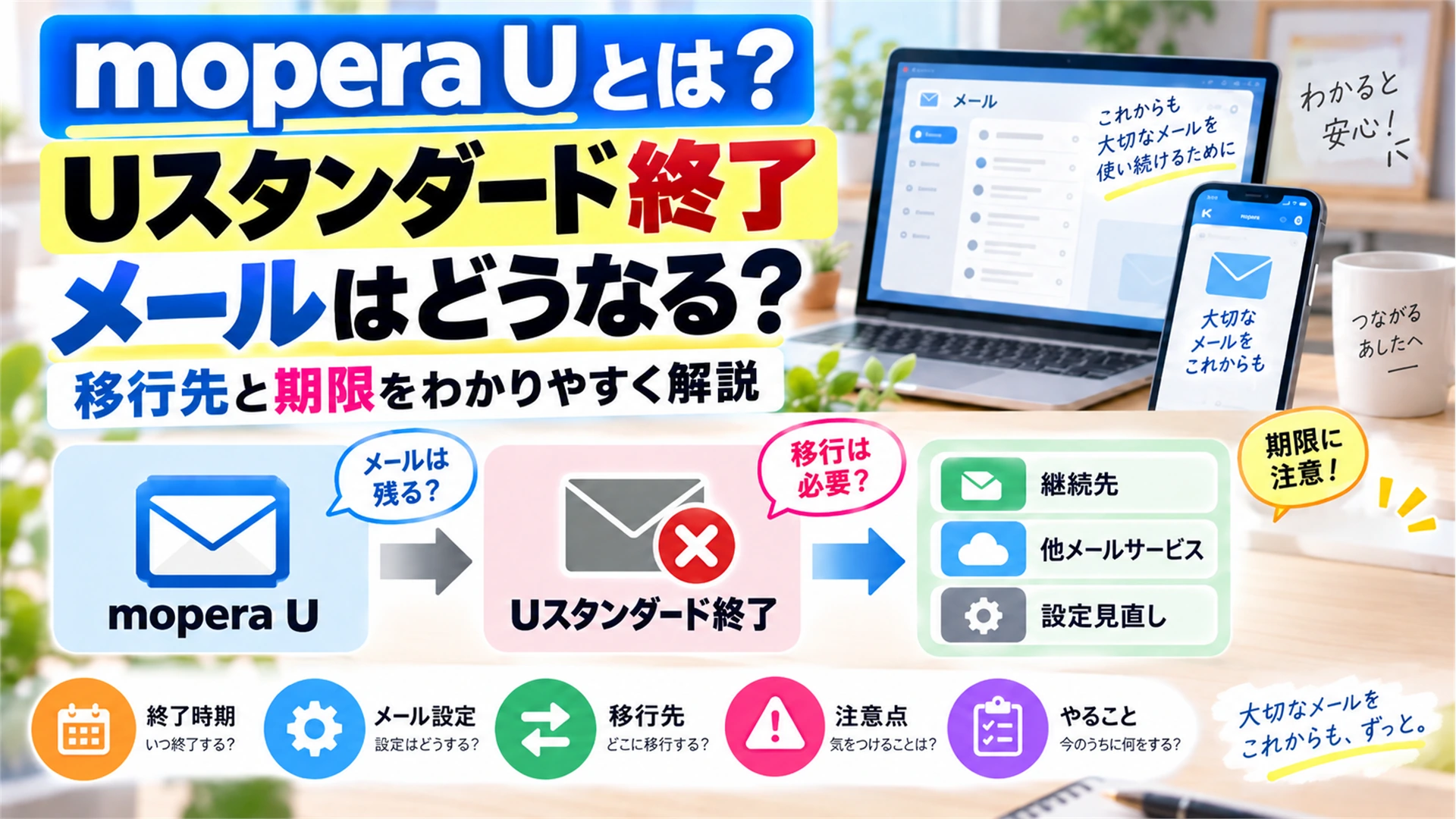 mopera Uとは?Uスタンダード終了でメールはどうなる?移行先と期限【2026年9月】